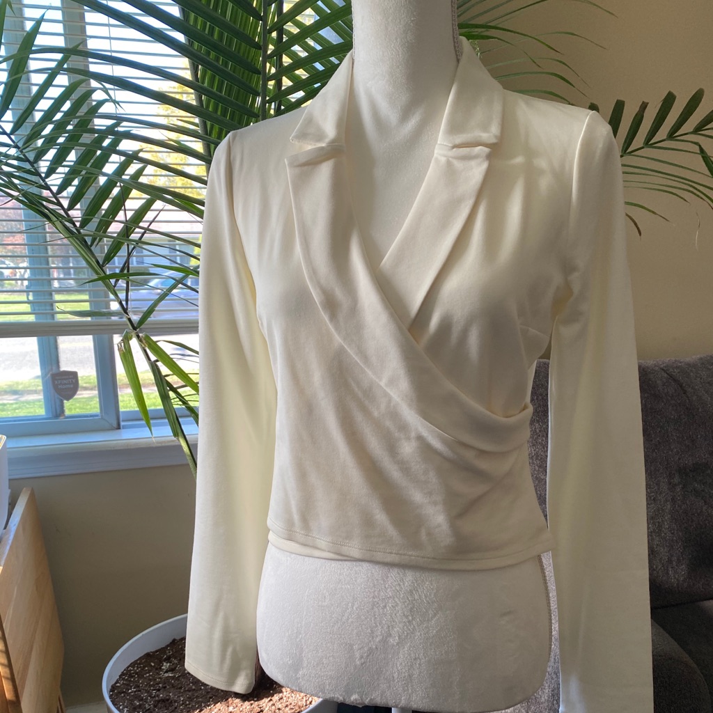Express Collared Wrap Top
